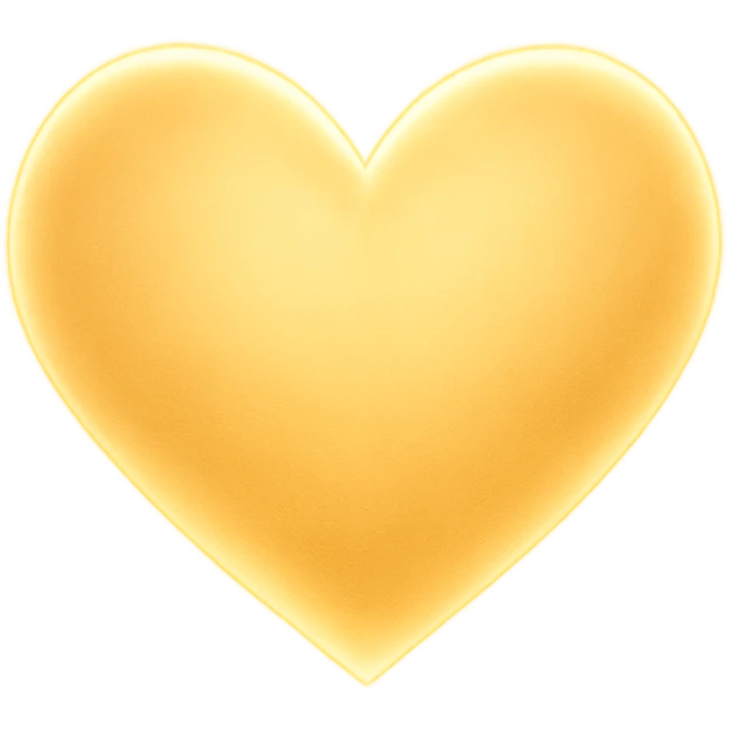 heart with a soft golden glow, digital illustration emoji