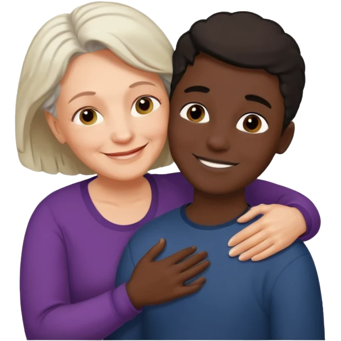love from a older white mother to adult black son emoji