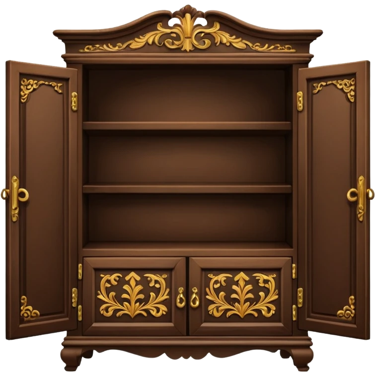 a cabinet with one open shelf and two closed ones emoji