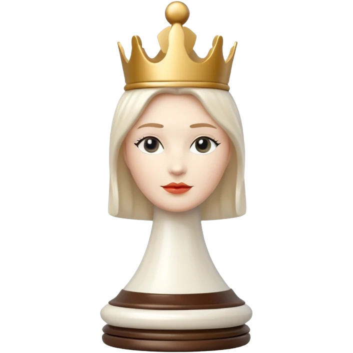 white queen plastic chess pieces emoji