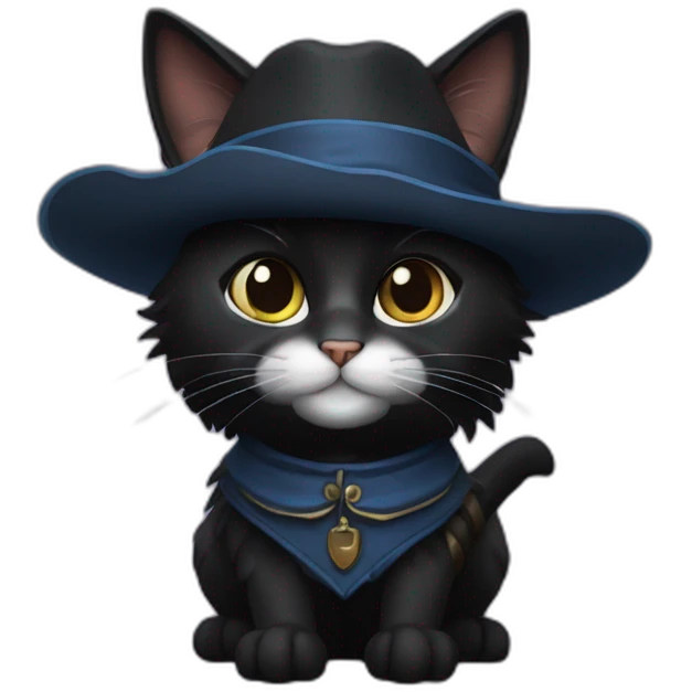 musketeer female black cat emoji