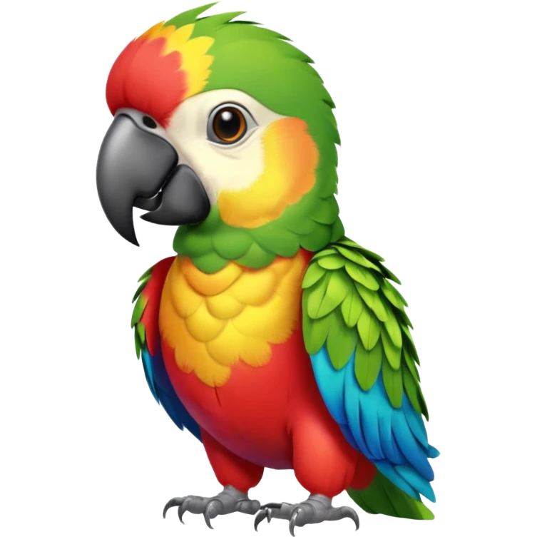 Parrot – perched, tiny aloha shirt emoji