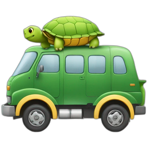 Camion de déménagement en forme de tortue emoji