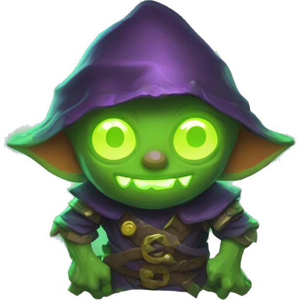 loot goblin with glowing neon emoji
