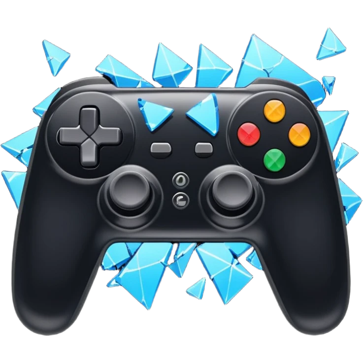 black game controller shattered shattered glass emoji