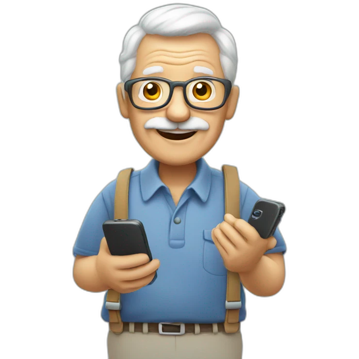 Grandpa with phone  emoji