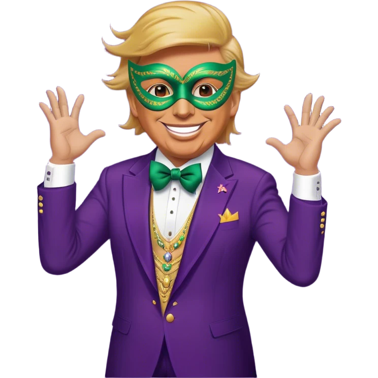 Donald trump dancing at Mardi gras emoji