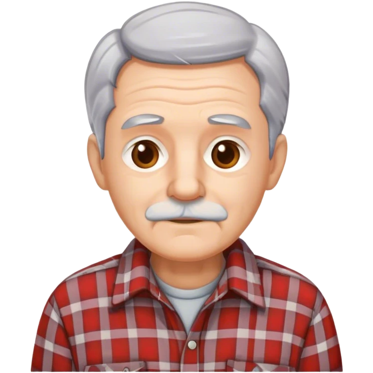 Old grey haired man plaid shirt emoji
