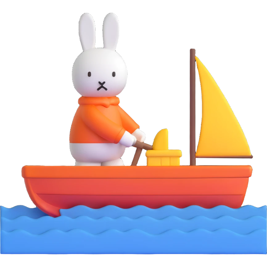 Miffy in a boat on Sydney Harbour emoji