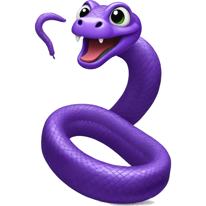 A purple snake dancing emoji