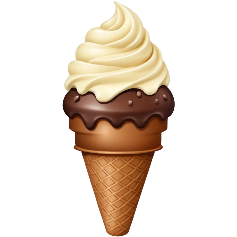 Chocolate Ice cream with white drops on top emoji