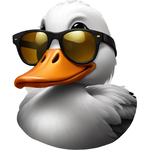 sticker, goose in sunglasses emoji