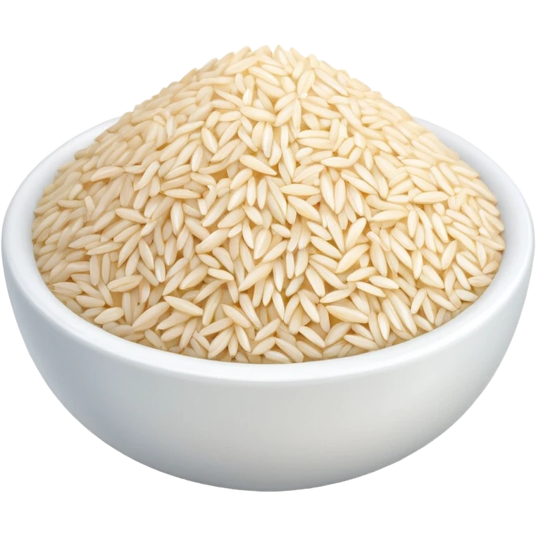 A single grain of rice, glossy and smooth, cartoonish, vibrant white color, high detail, simple and cute design, isolated on white background, centered composition
 emoji