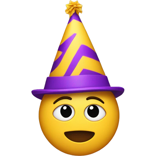 yellow head with a purple party hat emoji