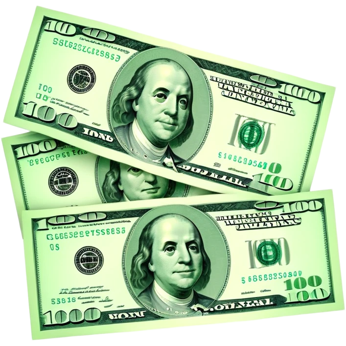 three 100 dollar bills emoji