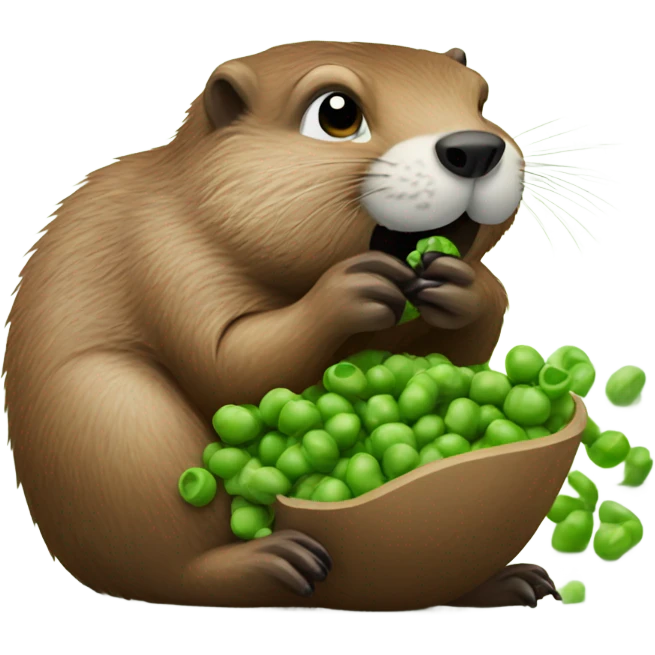 Groundhog eating peas emoji