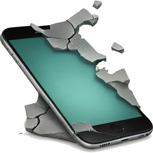 iphone with a cracked scree emoji