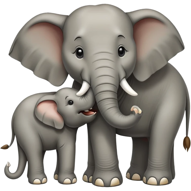 A elephant eating a dog emoji