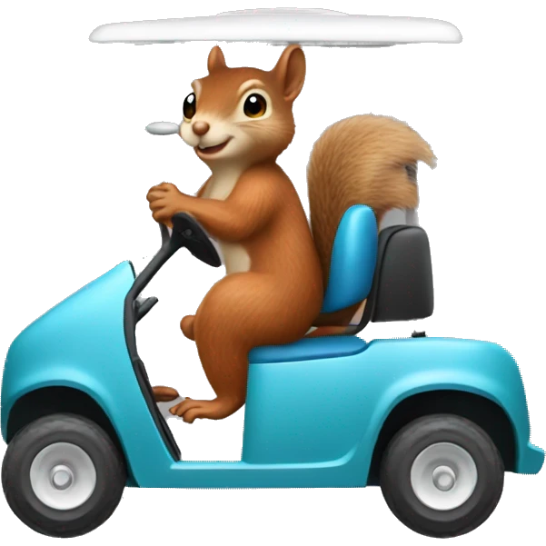 Squirrel riding a golf cart emoji