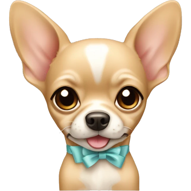Dog beige chihuahua with bow  emoji