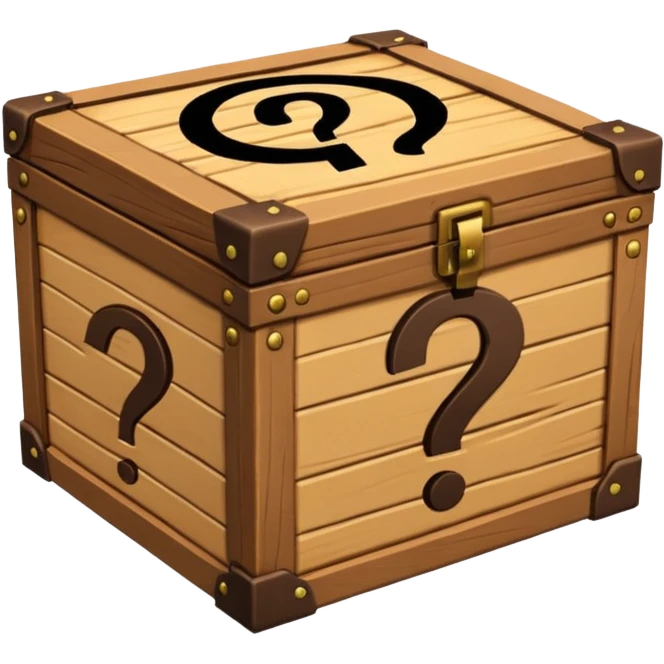 сгенерируй смайл loot box в стили классических смайлов с вопросом  emoji