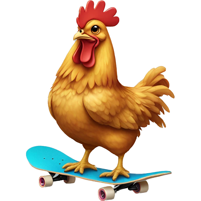 chicken on skateboard emoji