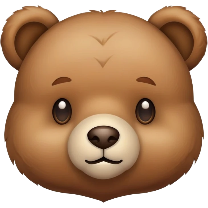 cute teddy bear with round face emoji
