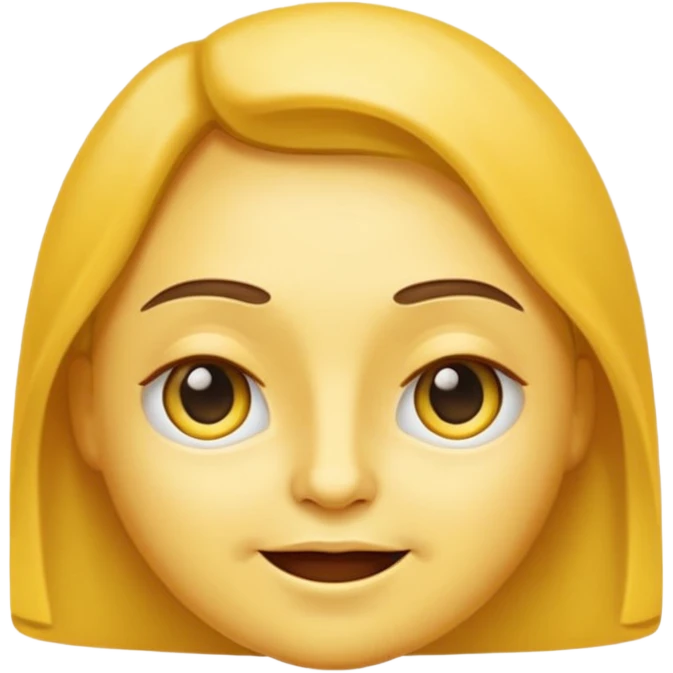 Emoji estilo WhatsApp com rosto amarelo clássico, expressão neutra com sobrancelhas muito bem marcadas, arqueadas e definidas, olhos semicerrados com leve atitude, boca com leve sorriso de confiança. emoji