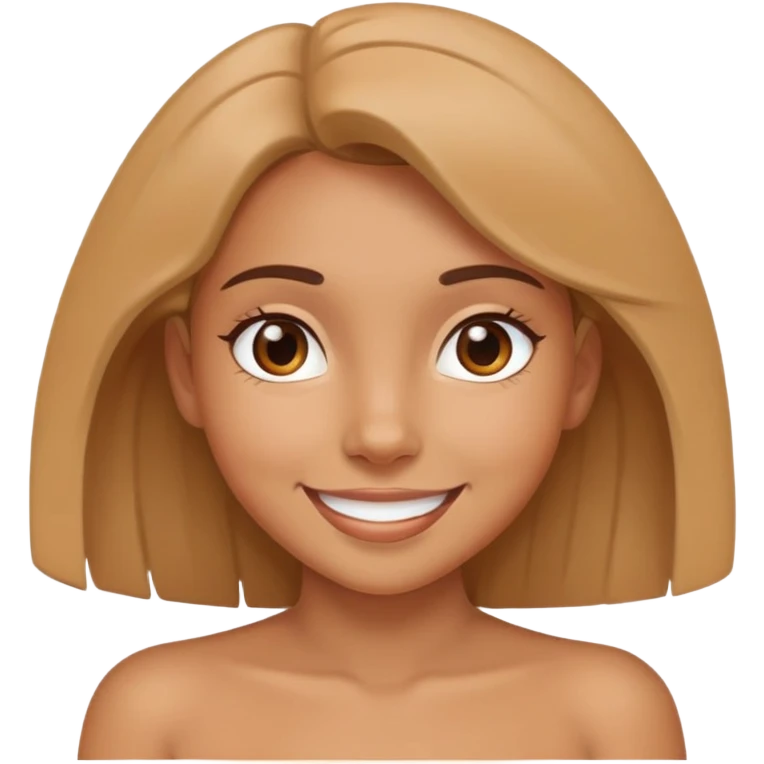 A naked girl smiling for the camera emoji