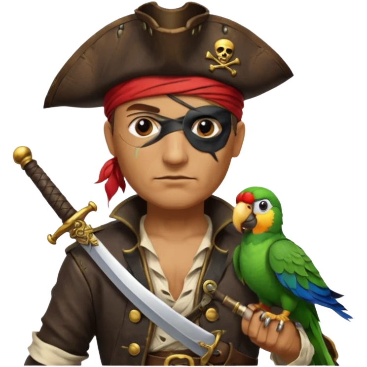 pirate and parrot emoji