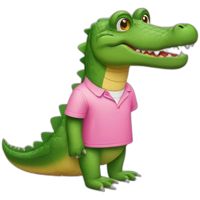 Crocodile with pink Lacoste tshirt emoji