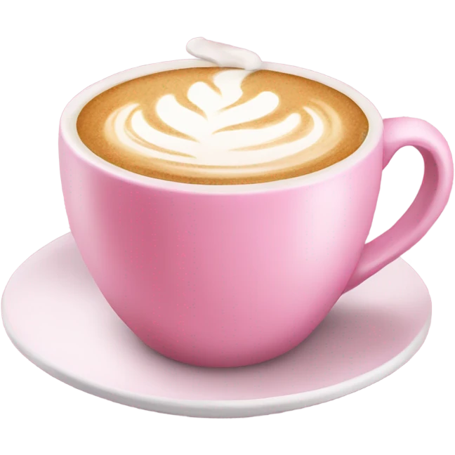 Pink coffee cup with latte  emoji