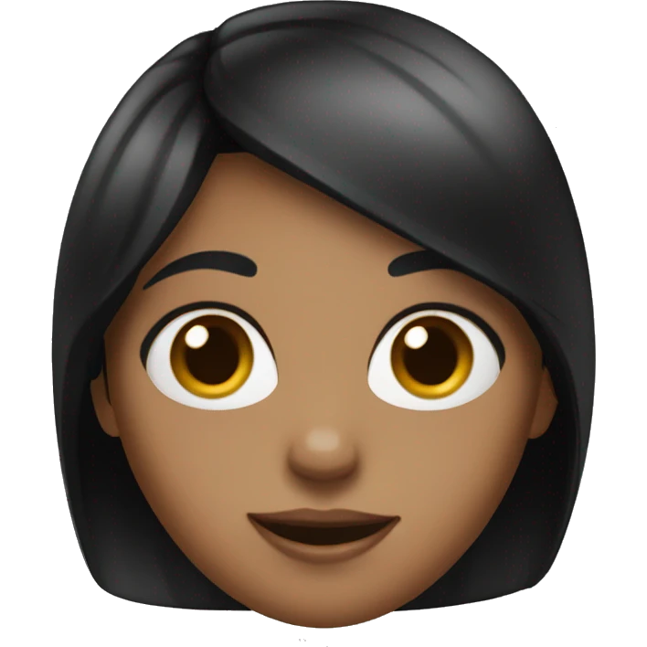 Girl with cherry black hair emoji