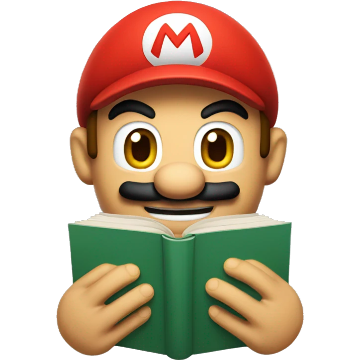 
Mario with book emoji