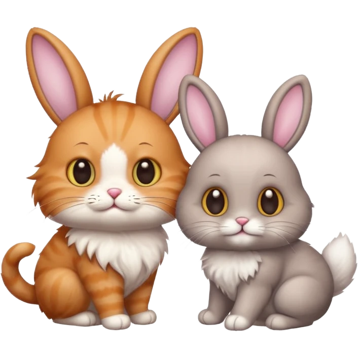 Cat and bunny emoji