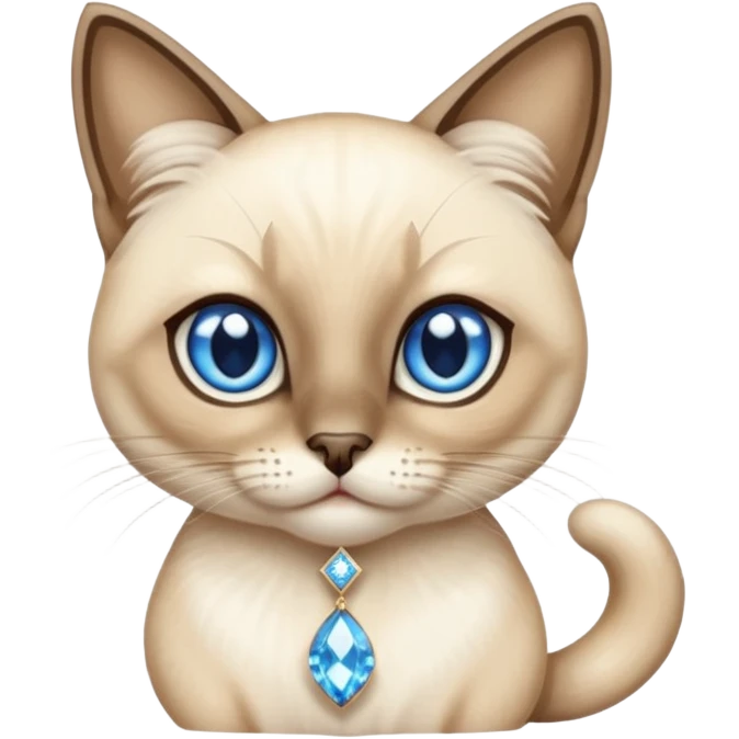 Siamese cat with diamonds emoji