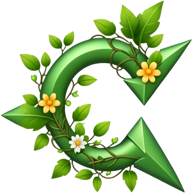 downward arrow surrounded by plants emoji
