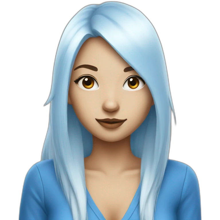 blue fox girl emoji