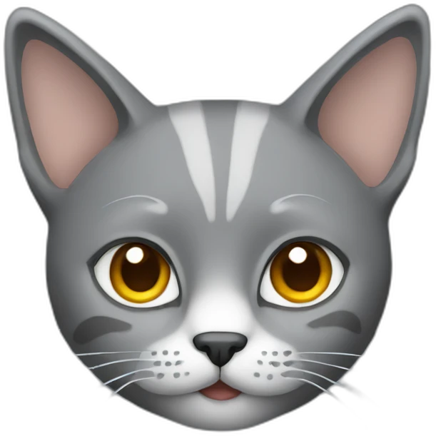 grey cat with tiny ears emoji