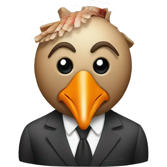 In accountant with a turkey head emoji