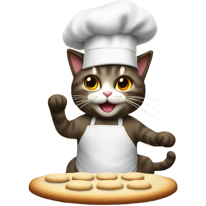 Cat baking cookies emoji