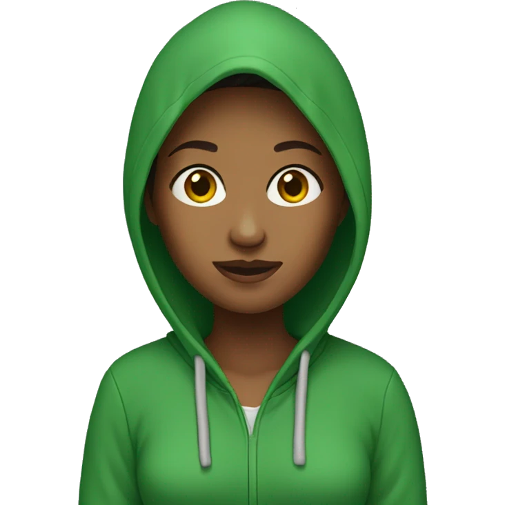 Woman in green hoodie emoji