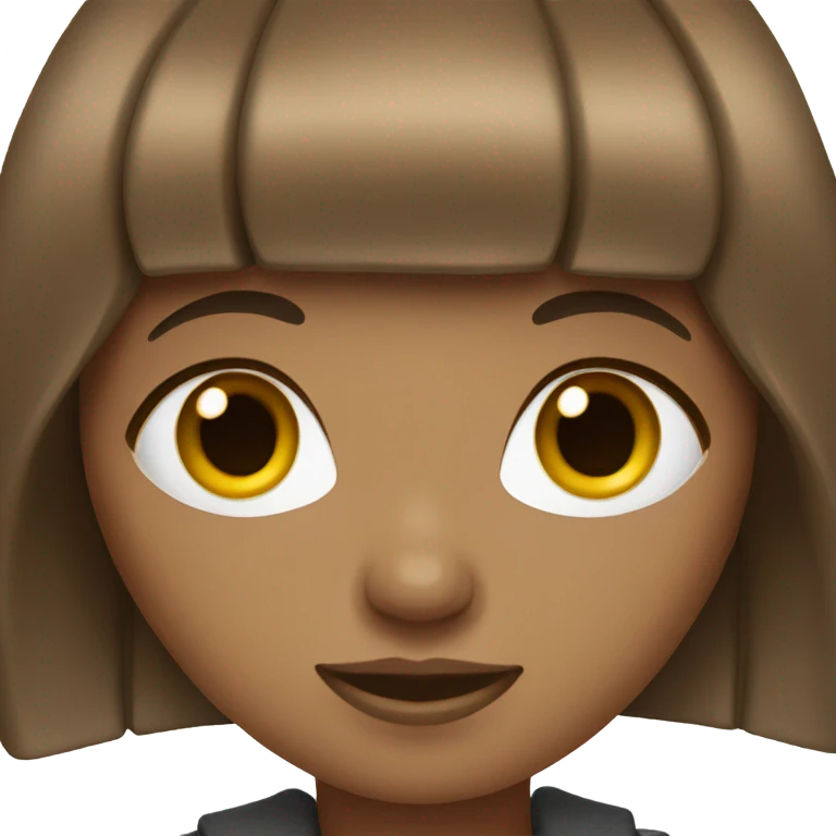 brown haired girl with a fringe emoji