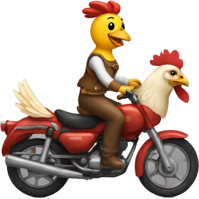 Riding a chicken emoji
