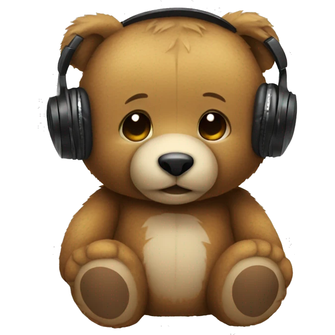 Teddy bear wearing headphones  emoji