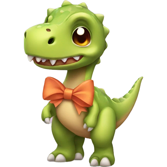 Cute Dinosaur with bows  emoji