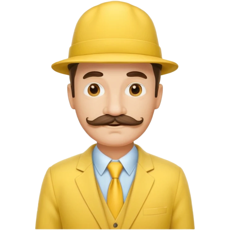middle aged mobster with yellow colored suit and hat and mustache emoji