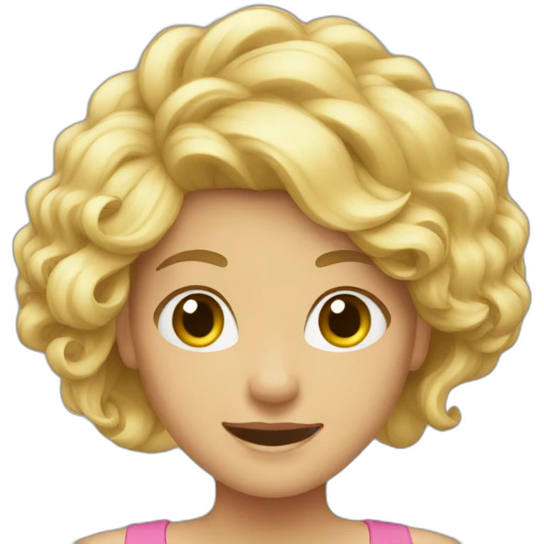 blonde girl hair shaking emoji