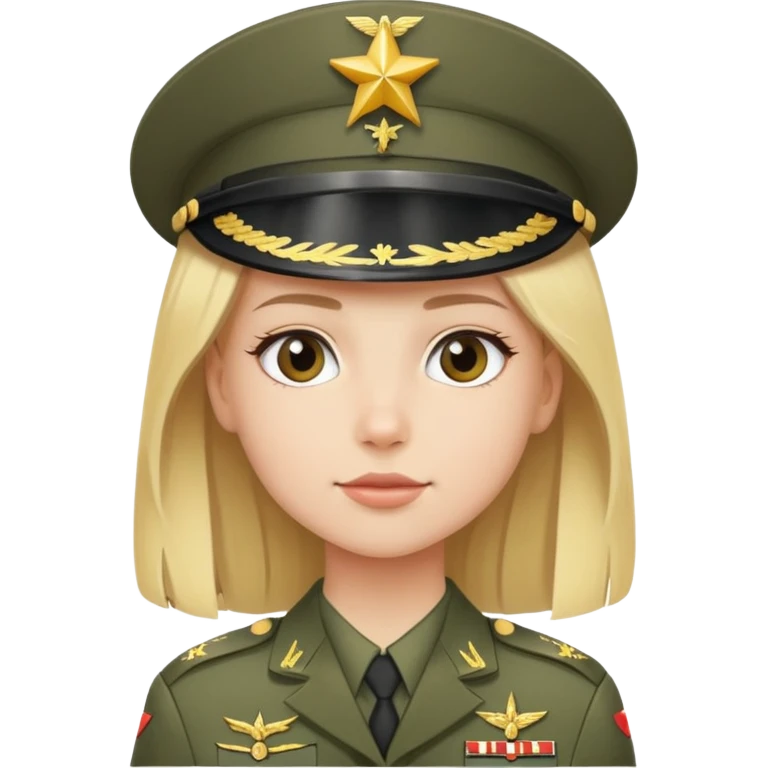Blond girl general army emoji