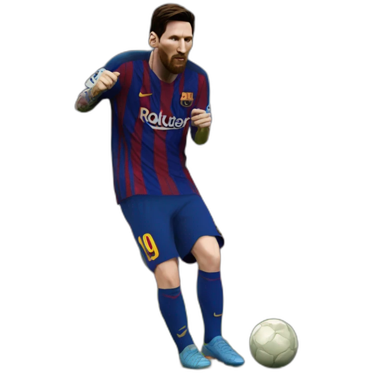 Realistic Messi who is shooting emoji